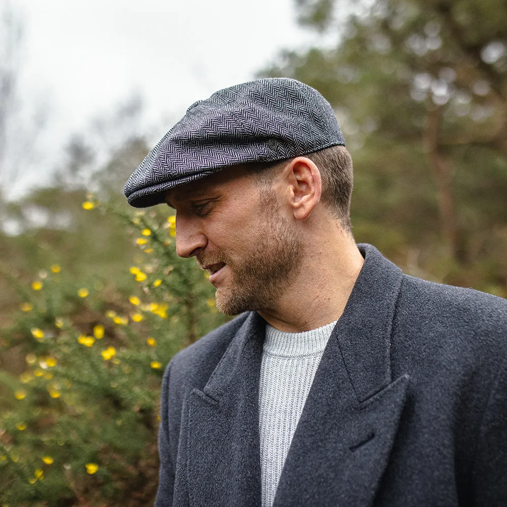 Herringbone Newsboy Cap Grey Wholesale Pack