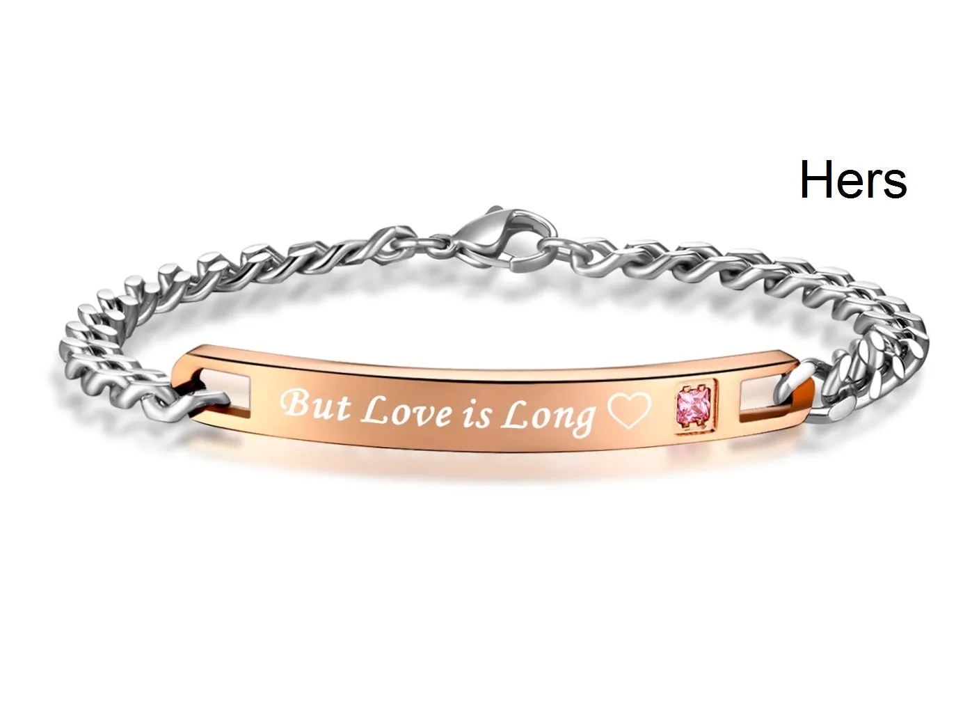 His & Hers Matching Set Brief Is Life but Love Is Long Couple Bracelets, Valentine, Anniversary, Wedding, Promise, Engagement Gift