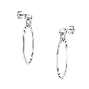 Hollow Circle Silver Drop Earrings for Women