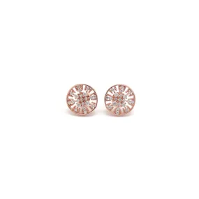 Hollow Circle Zircon Silver Stud Earrings