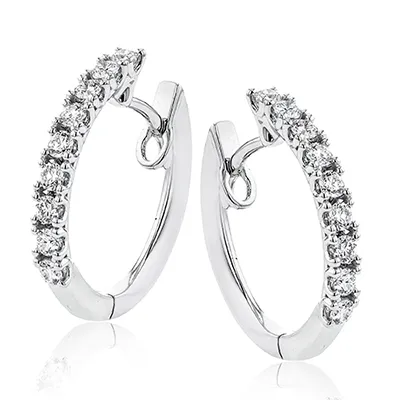 Hoop Earring in 18k Gold with Diamonds