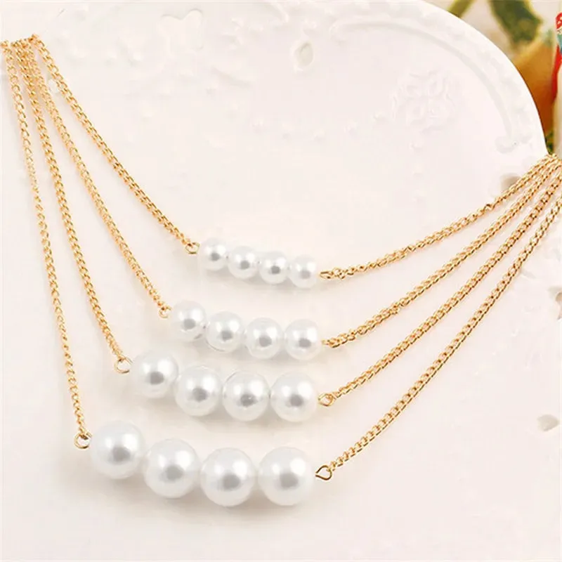 Hot Fashion Punk Imitation Pearl Minimalist Short Clavicle Collar Necklake