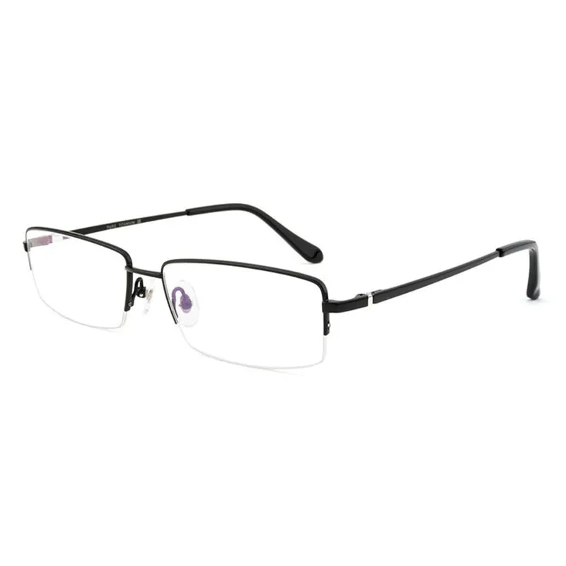 Hotochki Men's Semi Rim Square Titanium Progressive Reading Glasses D81075