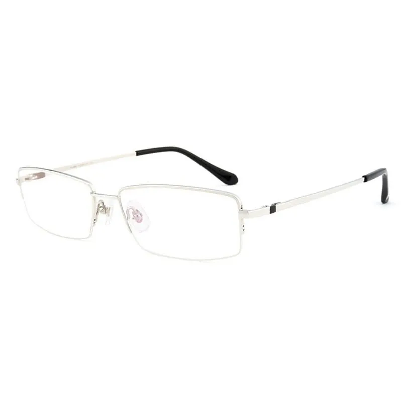 Hotochki Men's Semi Rim Square Titanium Progressive Reading Glasses D81075