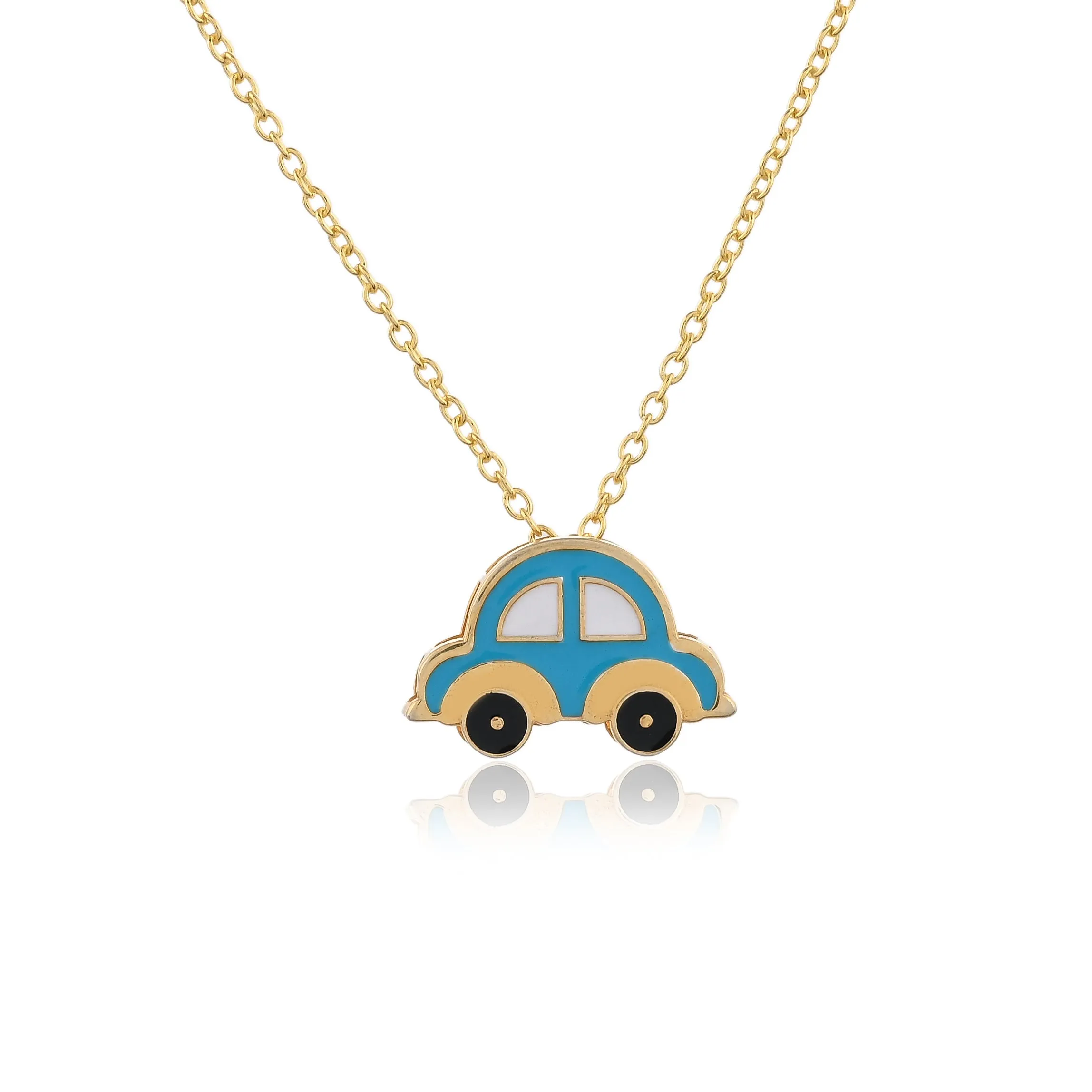 I JUELS ; LIVE THE EMOTIONS 925 Sterling Silver Car Pendant with chain for Kids. 