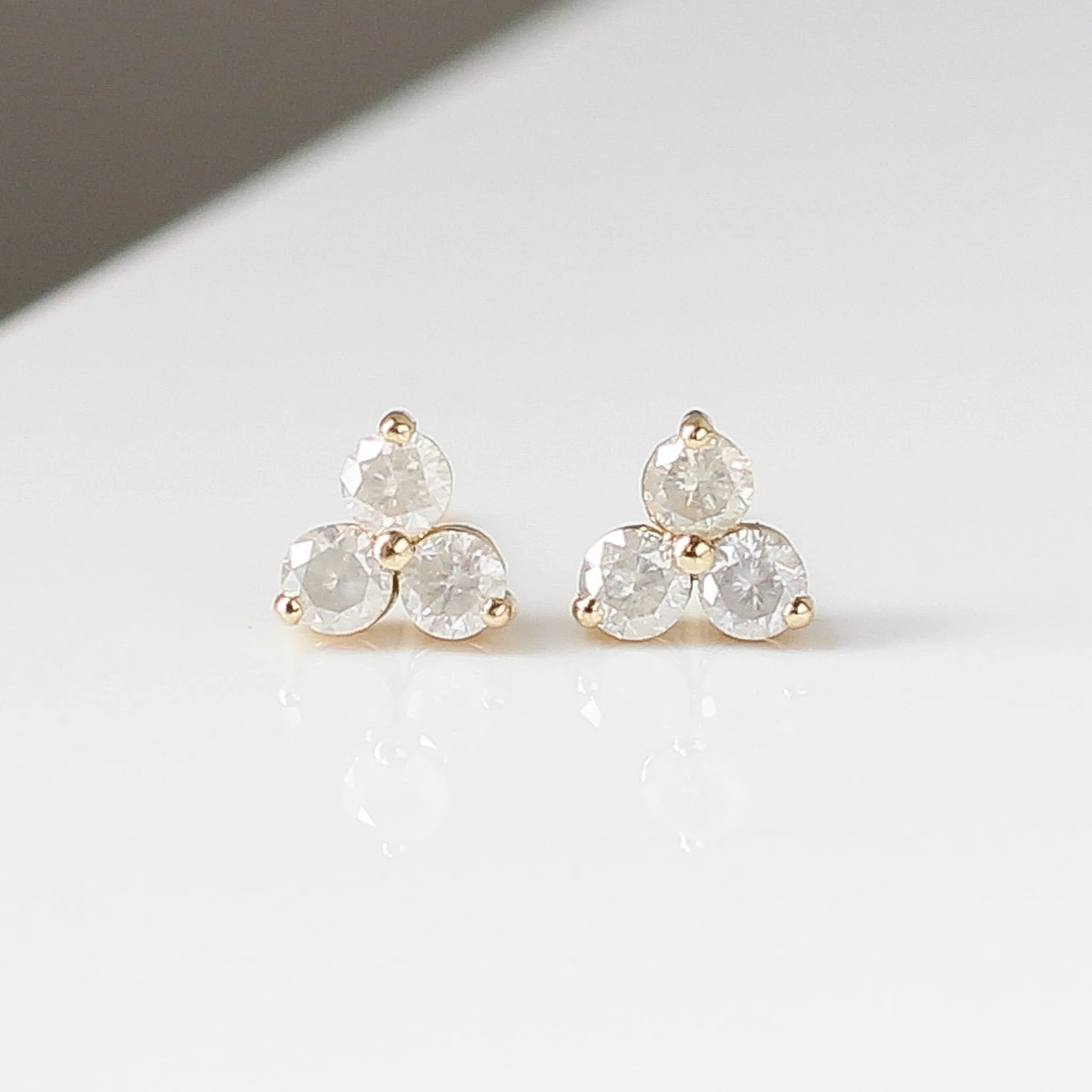 Icy Diamond Cluster Stud Earrings