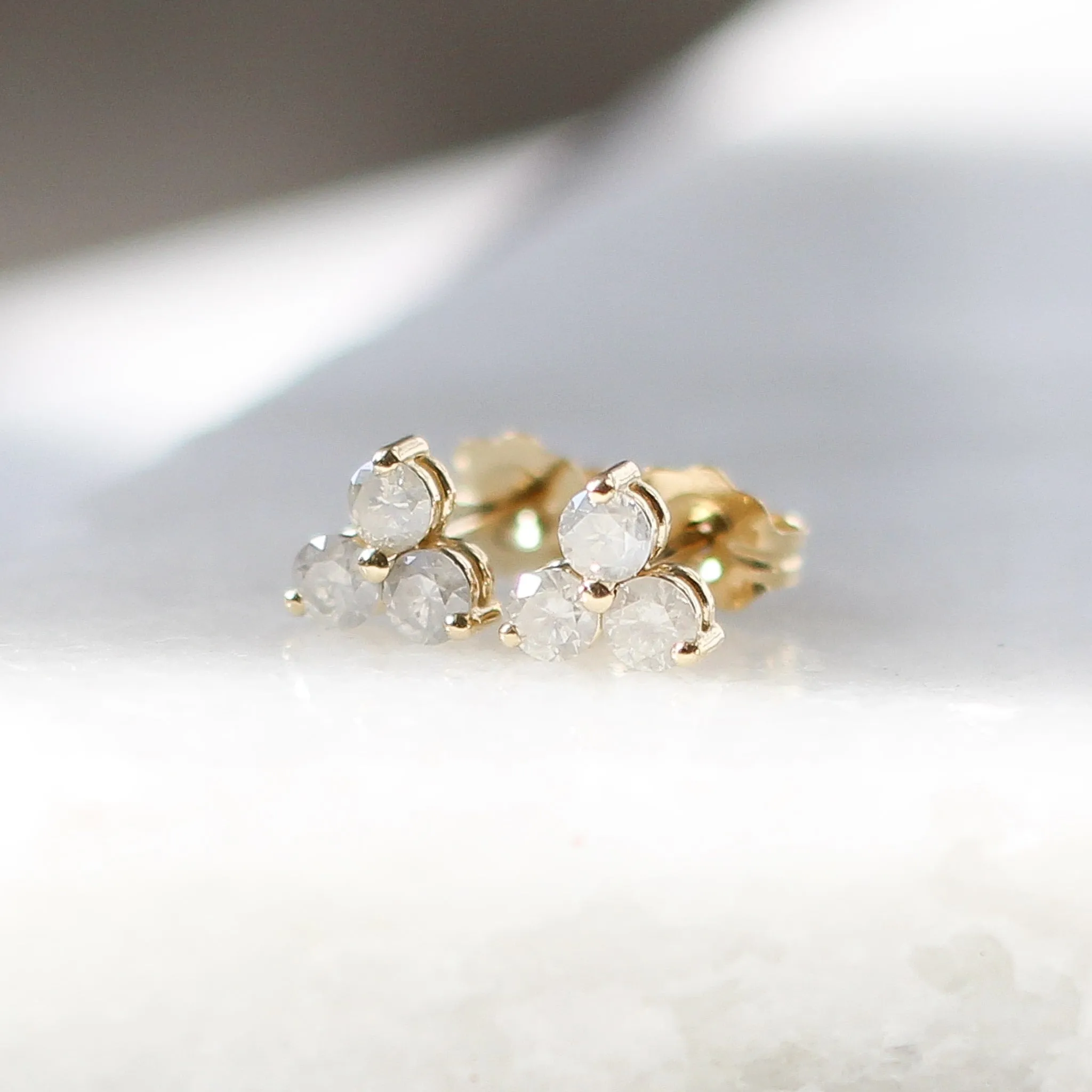 Icy Diamond Cluster Stud Earrings