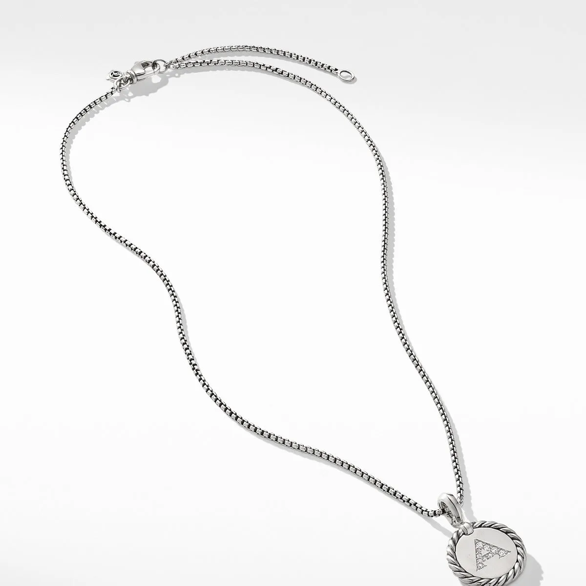 Initial Charm Necklace with Diamonds