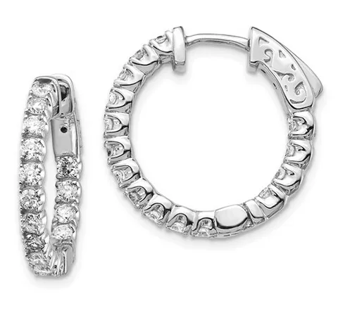 Inside Out Hoop Earrings with Lab Created Diamonds