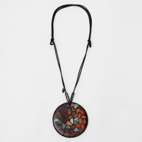 Iridescent Mosaic Pendant Necklace