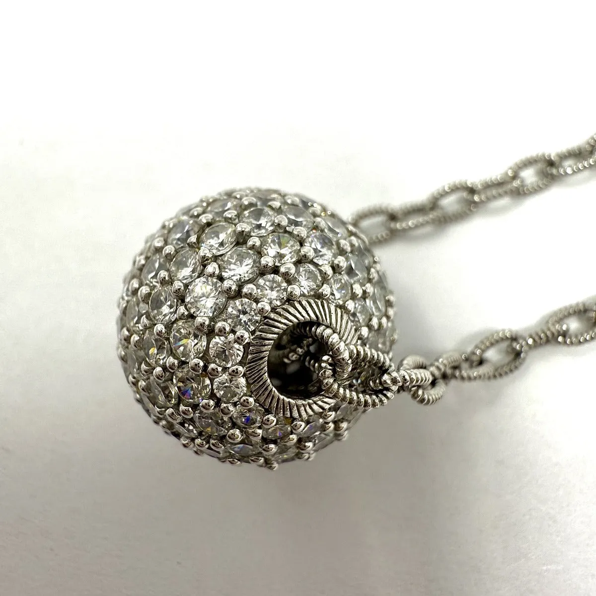 Judith Ripka 18" CZ Studded Ball Necklace