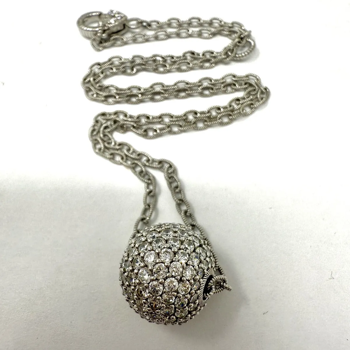 Judith Ripka 18" CZ Studded Ball Necklace