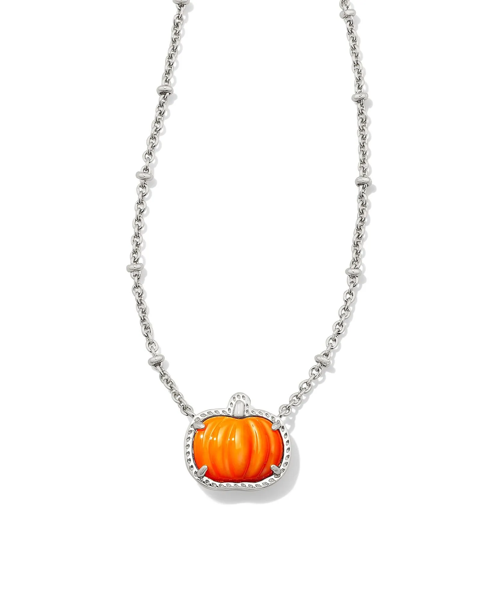 Kendra Scott Rhodium Pumpkin Necklace