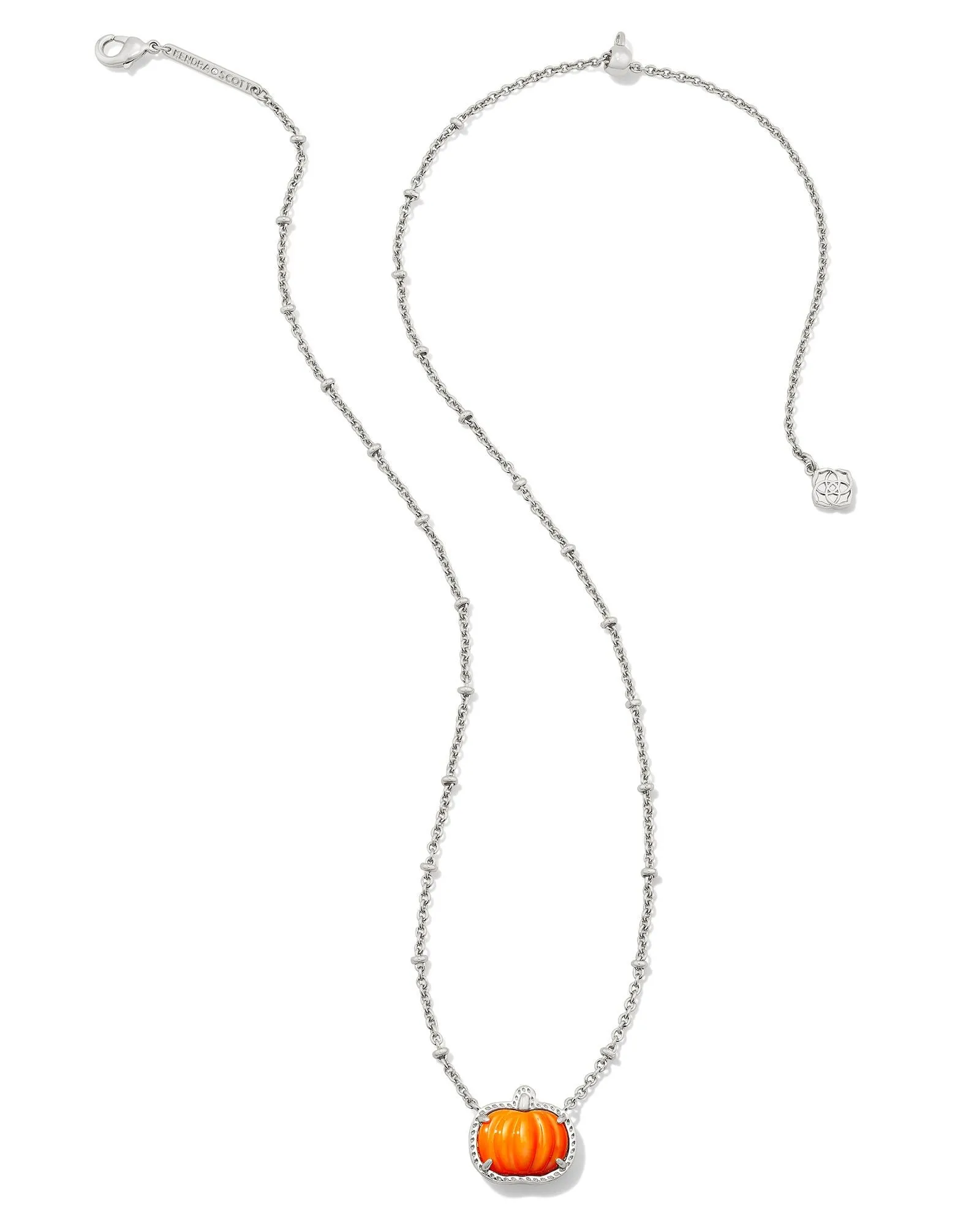 Kendra Scott Rhodium Pumpkin Necklace