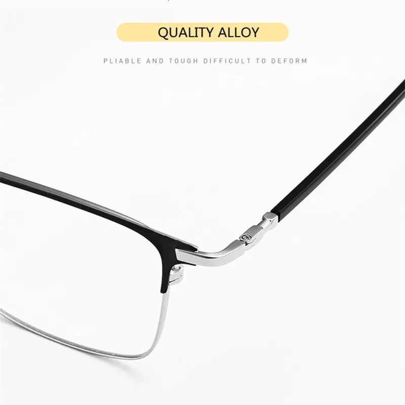 Kocolior Unisex Full Rim Square Alloy Hyperopic Reading Glasses 39143