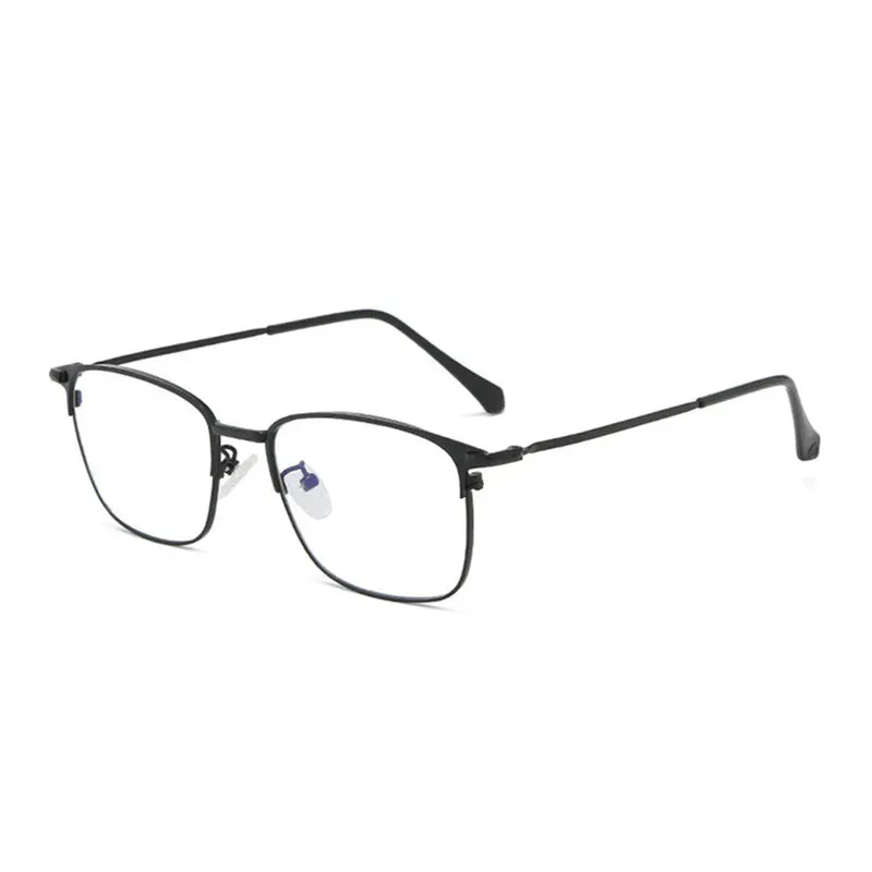 Kocolior Unisex Full Rim Square Stainless Steel Hyperopic Reading Glasses 101905