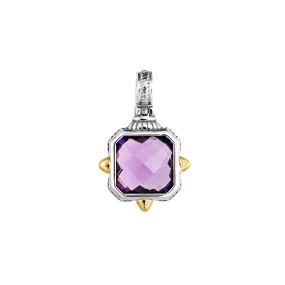 Konstantino Anthos Silver and 18K Gold Cushion Amethyst Quartz Pendant