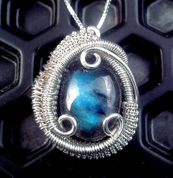 Labradorite Wire Wrapped Mini Pendant