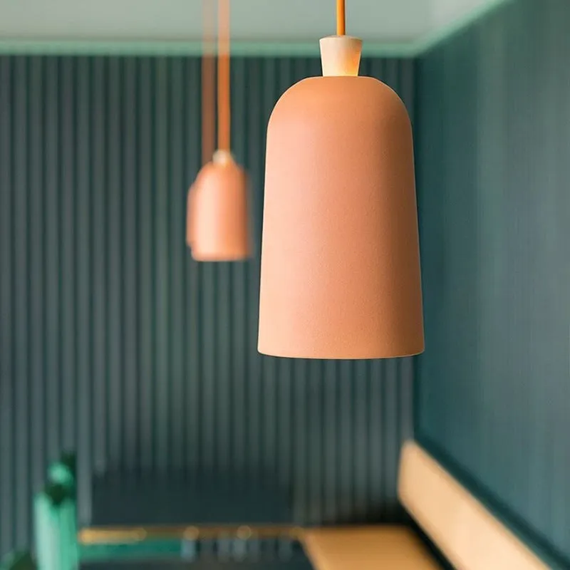 LED Simple Wood LED Creative Macaroon Pendant Light