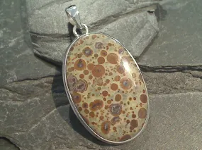 Leopardskin Jasper, Sterling Silver Large Pendant