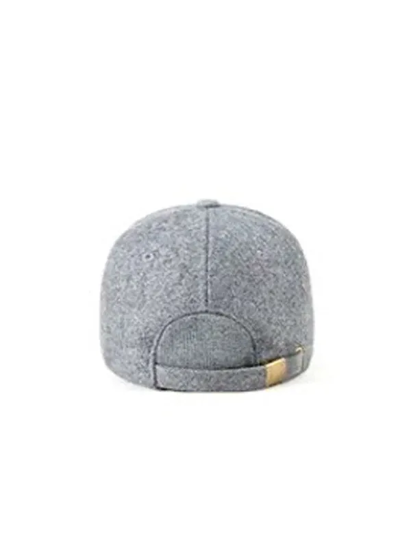 Light Grey Felt Baseball Cap with Closed Closure