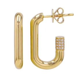 Light Weight Gold Oval Tube Hoop Earrings