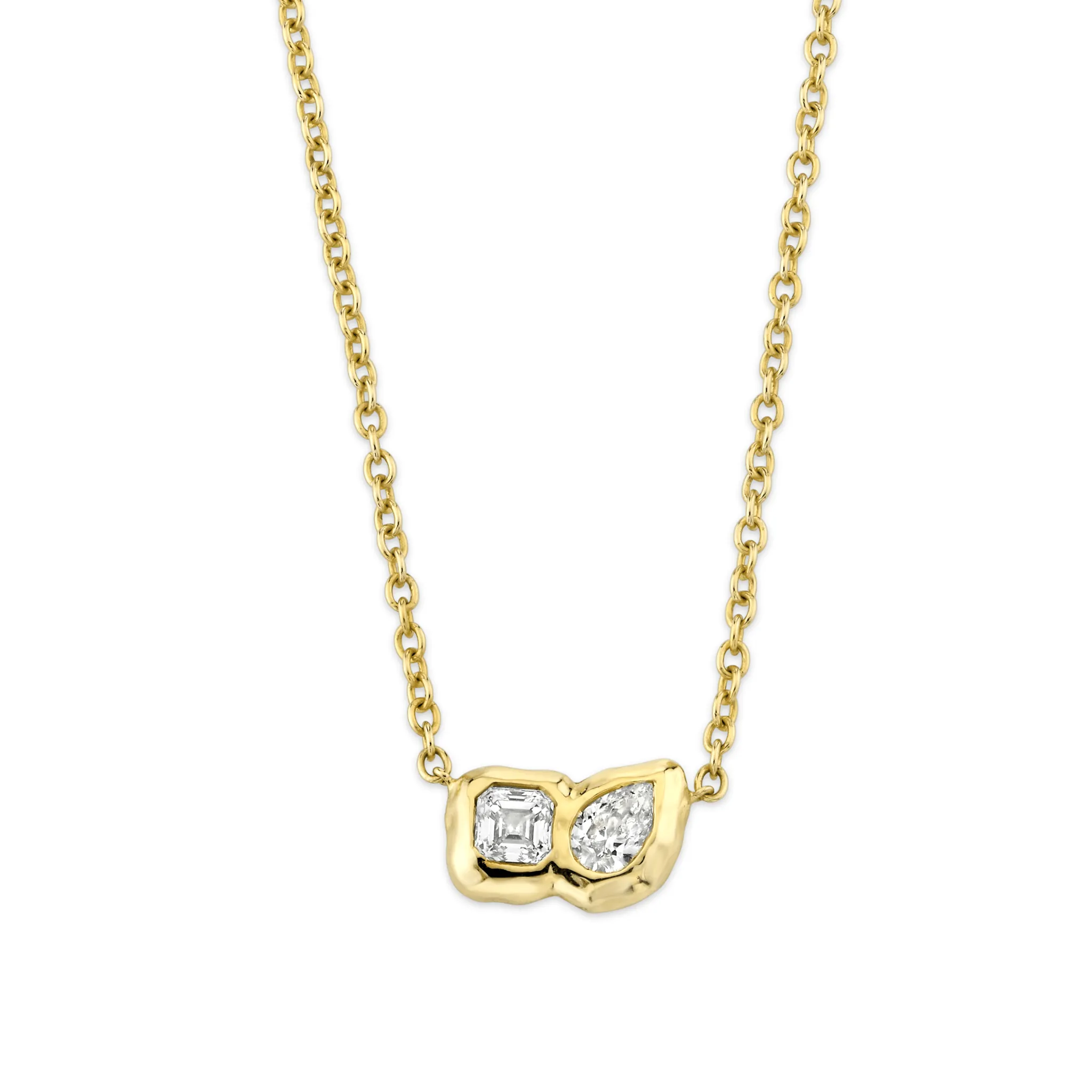 Lover's Duet River Diamond Necklace