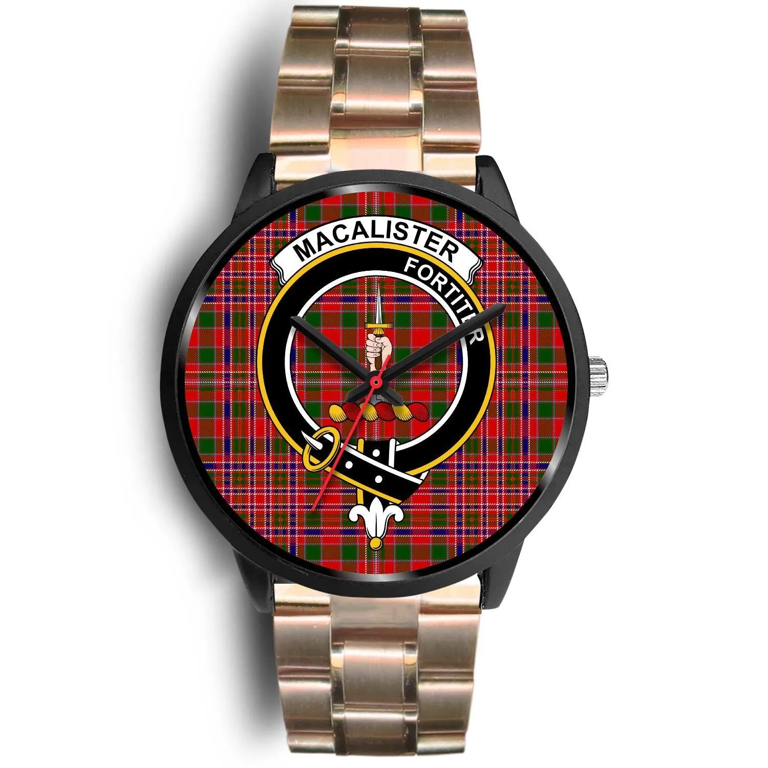 MacAlister Modern Clan Badge Tartan Black Watch