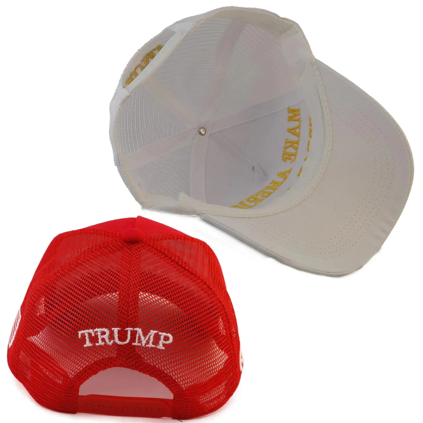 MAGA Hat Make America Great Again Hat, Trump Hat, Trump 2024 KAG Hat Baseball Cap 7-7 5/8 2pcs Grid Maga Red&white