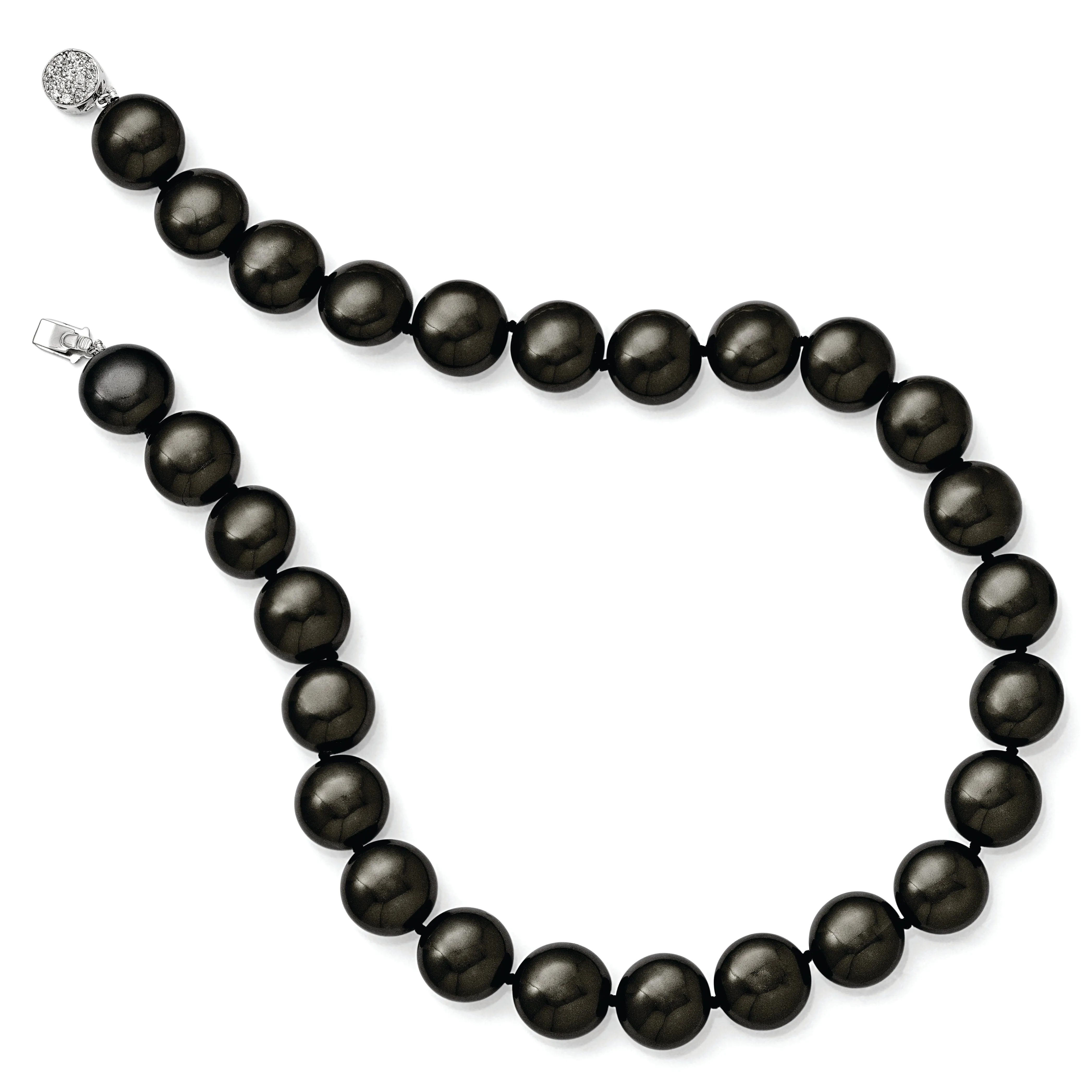 Majestik Coin Black Shell Pearl Necklace