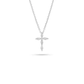 Marquise Diamond Cross Pendant Necklace