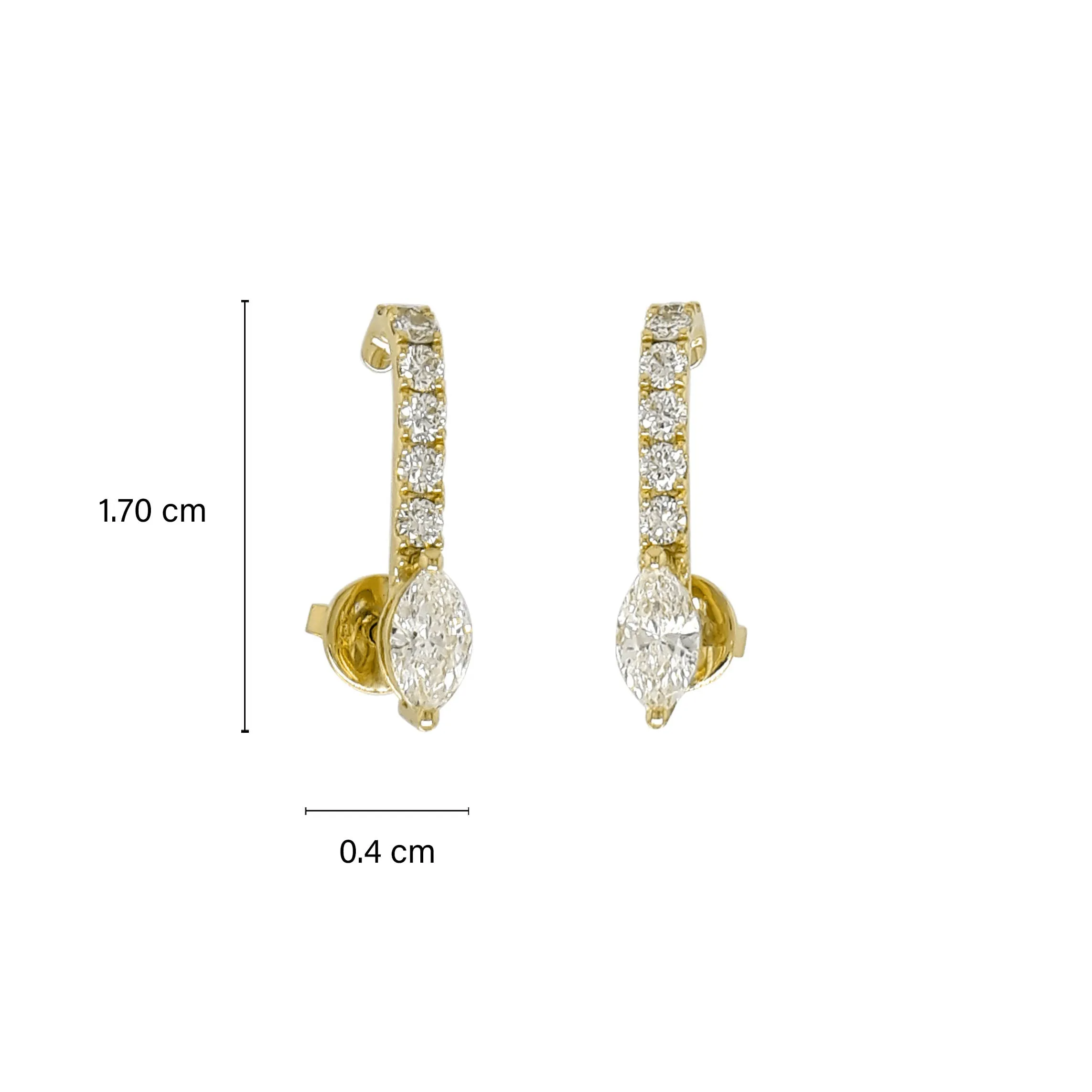 Marquise Round Diamond Earrings