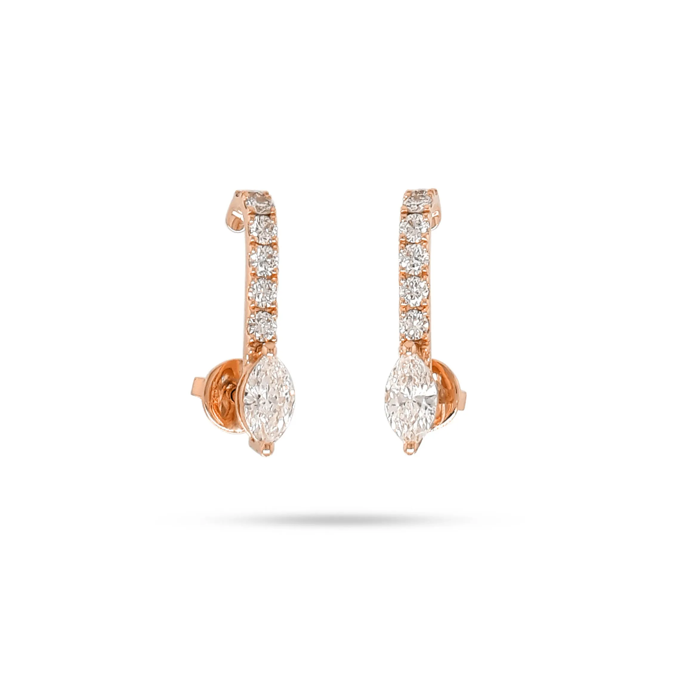 Marquise Round Diamond Earrings