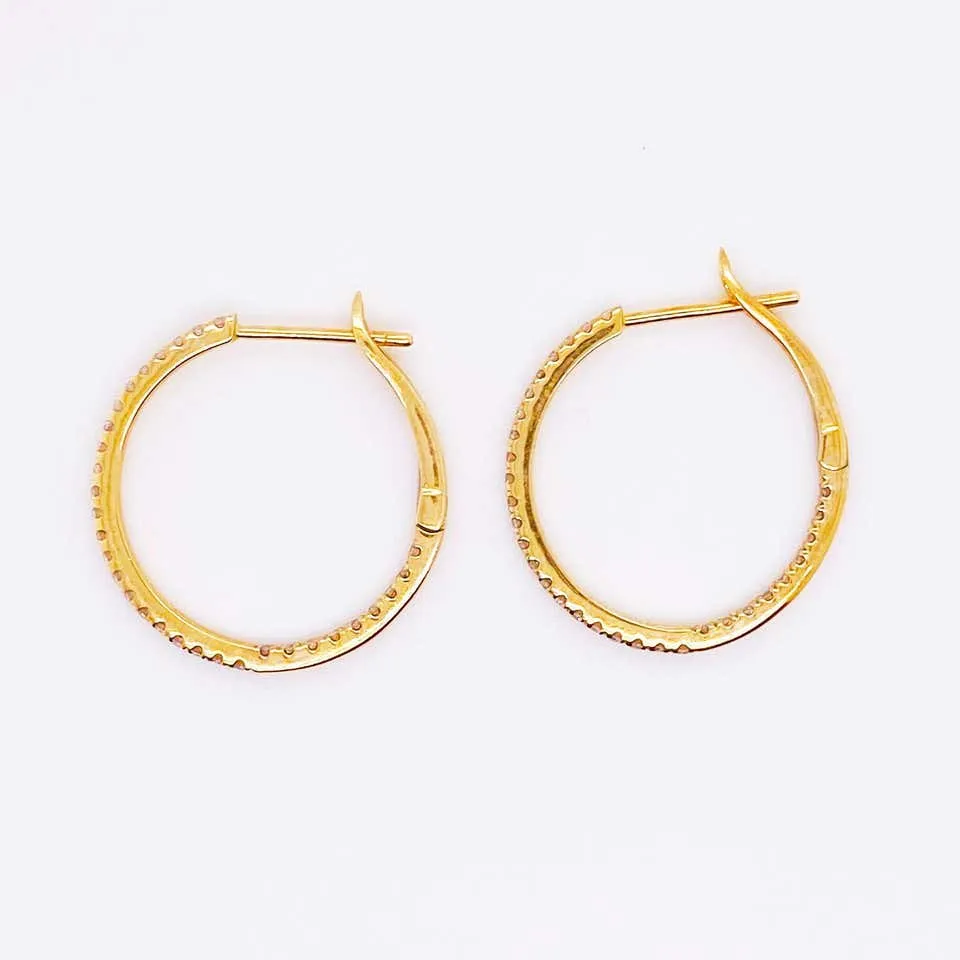 Medium Diamond Inside Out Hoop Earrings