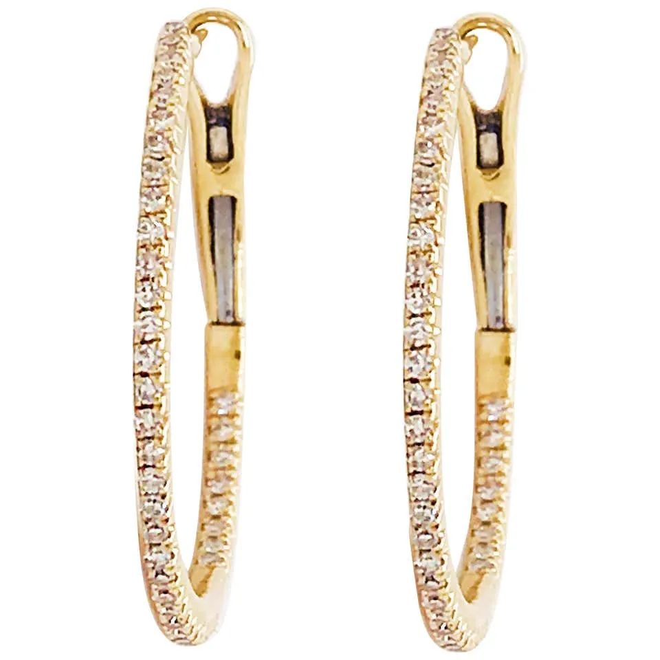 Medium Diamond Inside Out Hoop Earrings