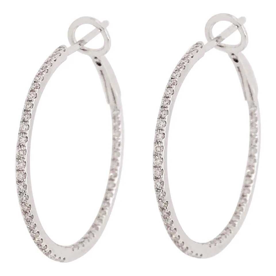 Medium Diamond Inside Out Hoop Earrings