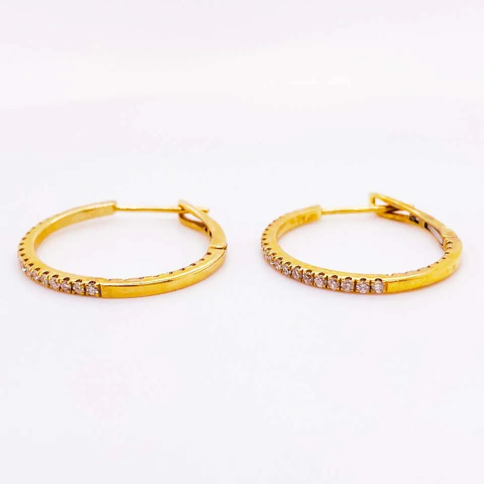 Medium Diamond Inside Out Hoop Earrings