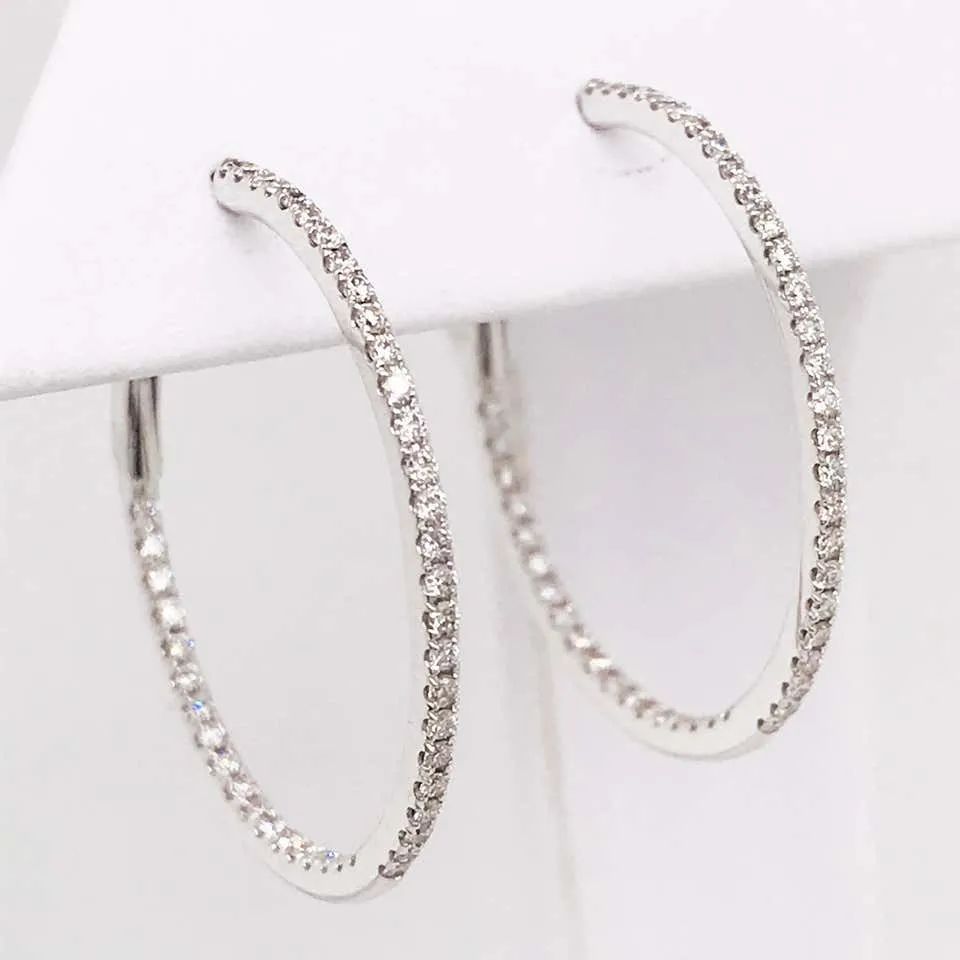 Medium Diamond Inside Out Hoop Earrings