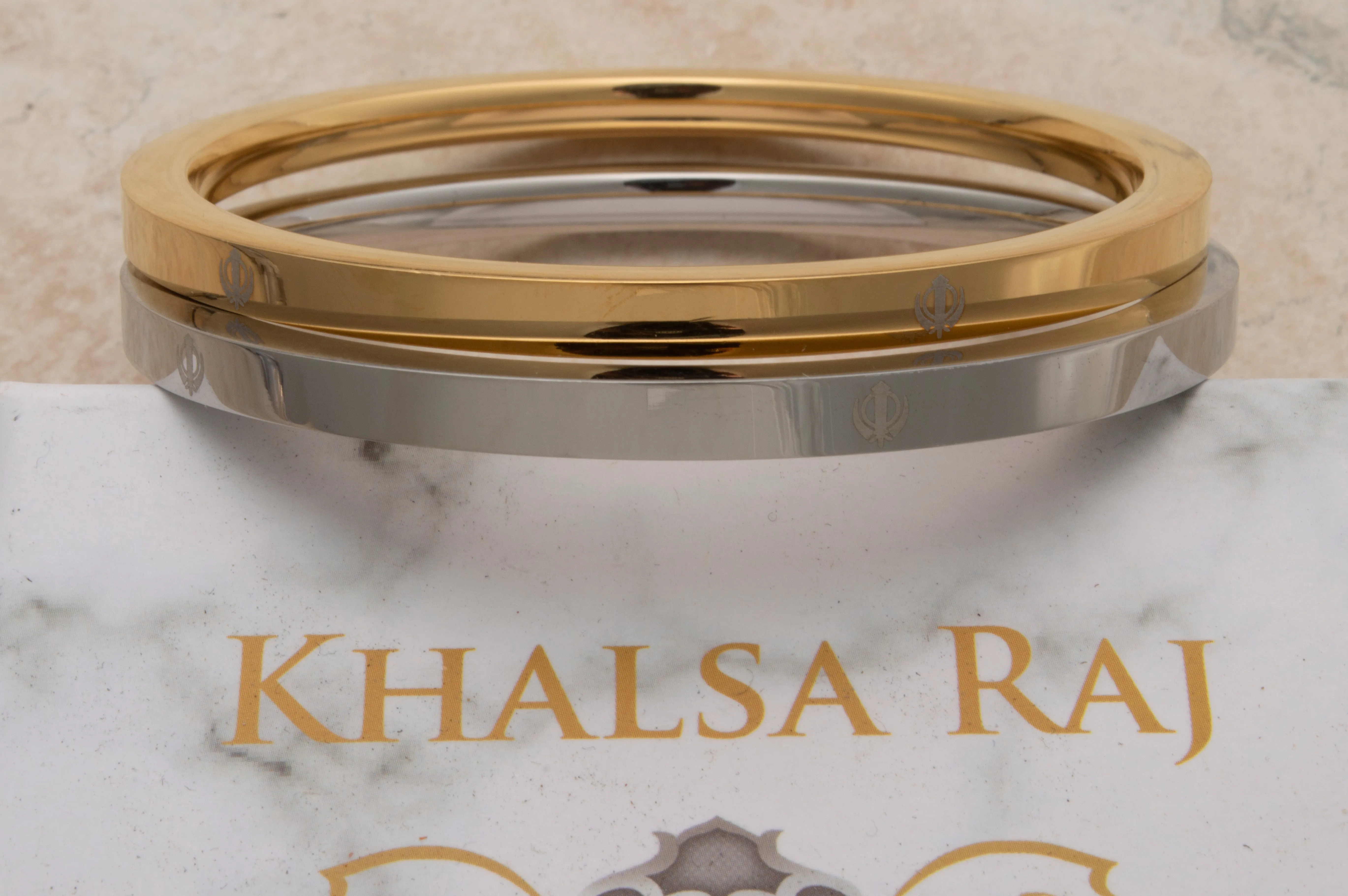 Medium weight solid stainless steel Karas - some with gold tone