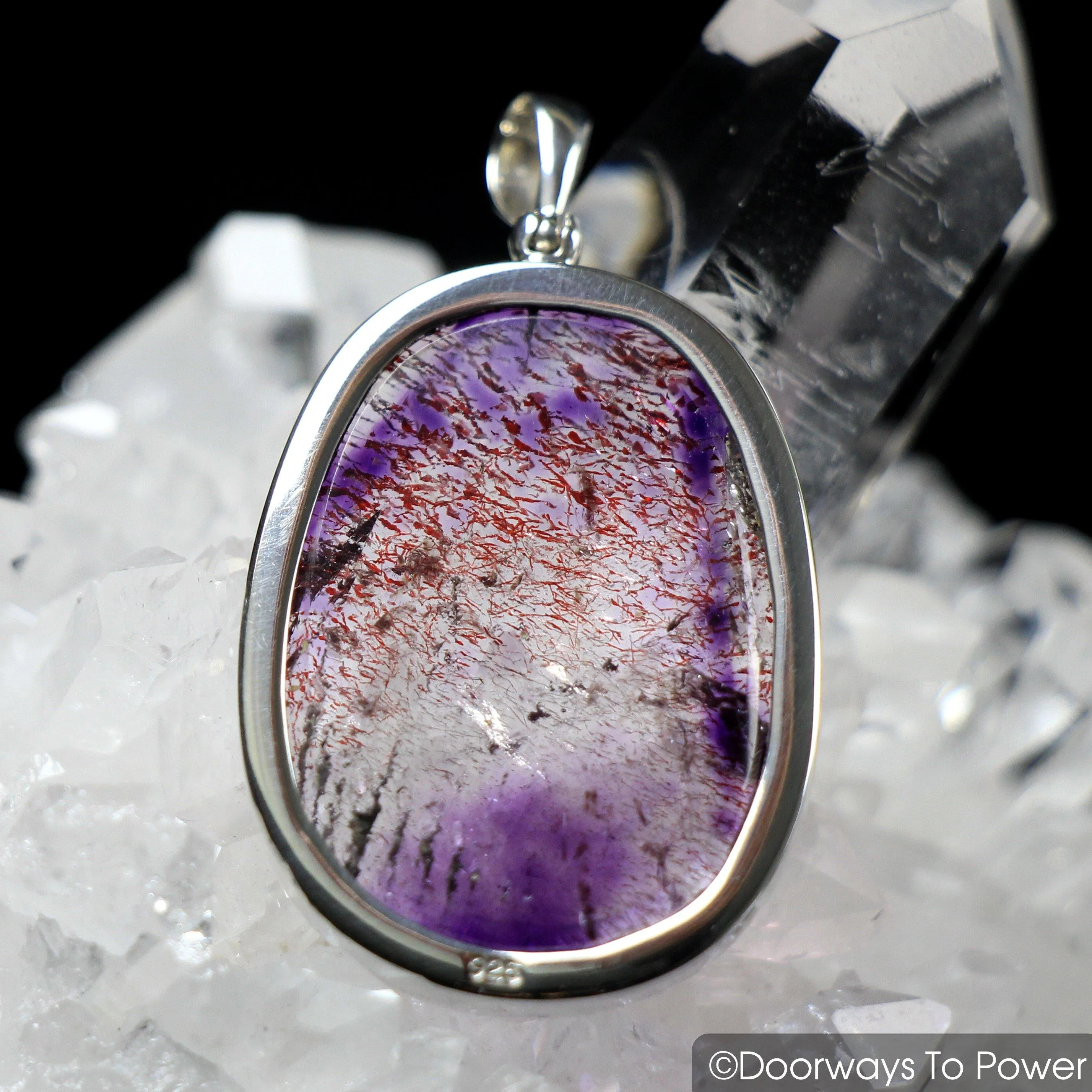 Melody Stone Super 7 Quartz Crystal Pendant Sterling Silver