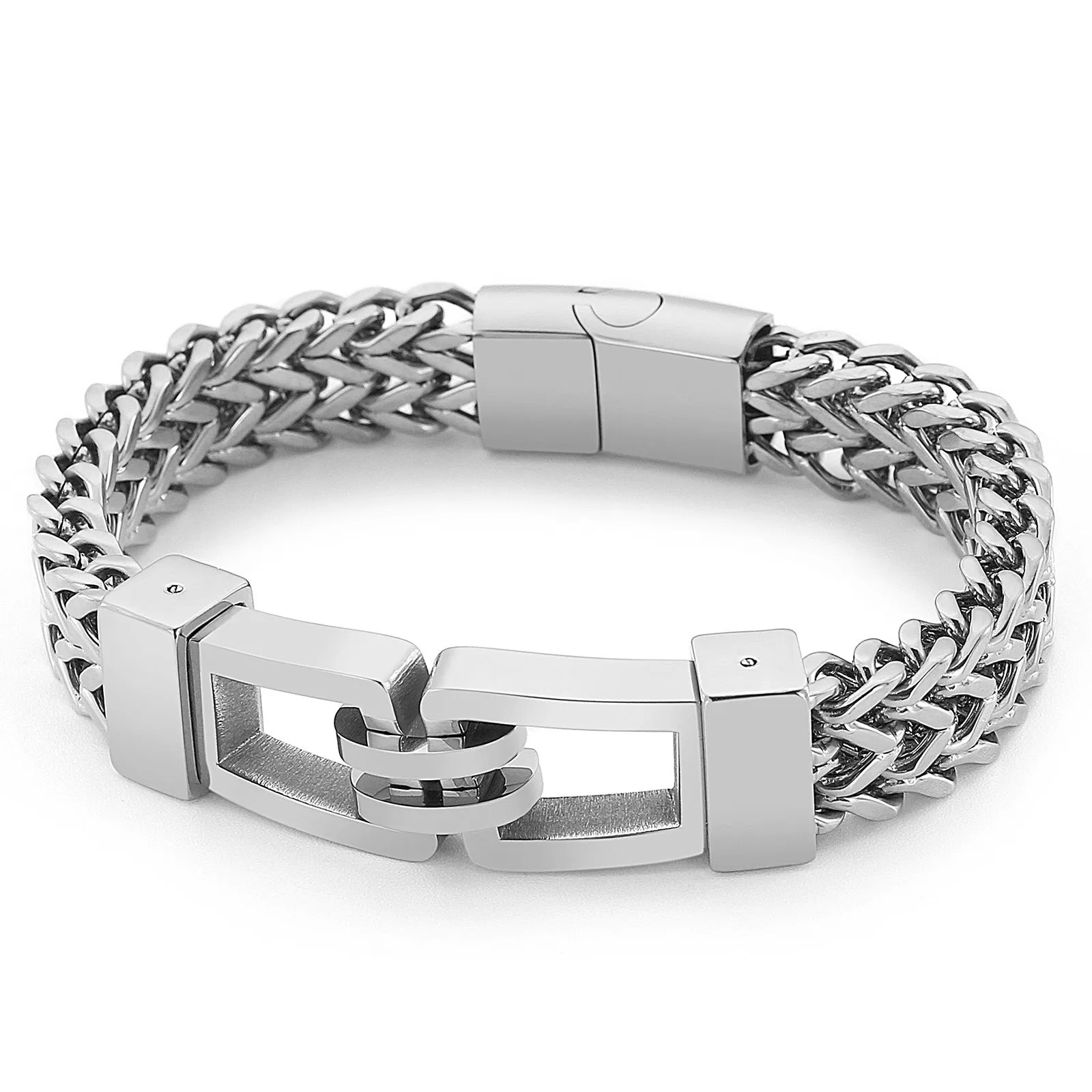 Men's 21.5cm Personalized Titanium Steel Rock Hip-Hop Bracelet