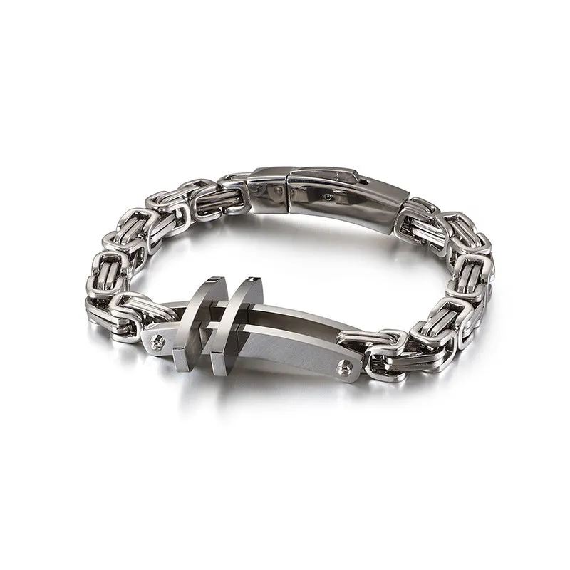 Men's Classic Stainless Steel Cross Bracelet - Creative Titanium Steel Jewelry