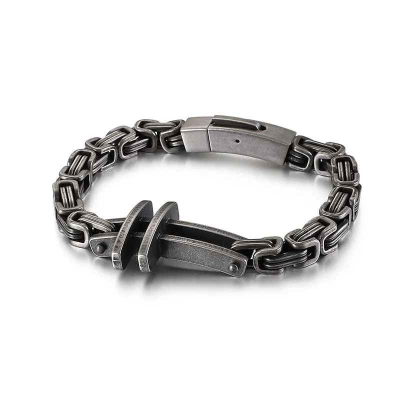 Men's Classic Stainless Steel Cross Bracelet - Creative Titanium Steel Jewelry