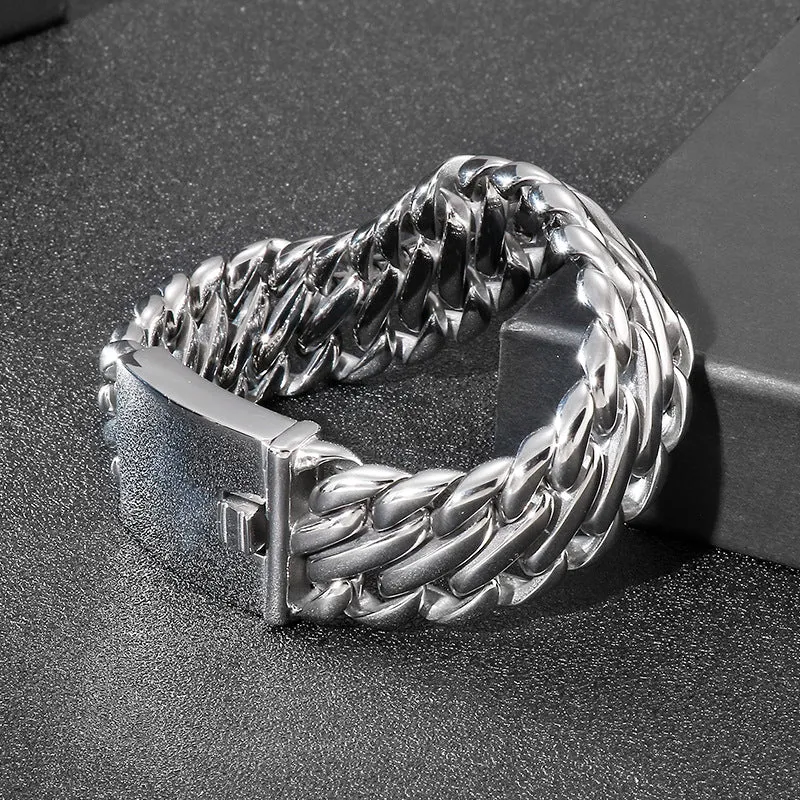 Men's Titanium Steel Bracelet - Trendy Hip-Hop Rock Style