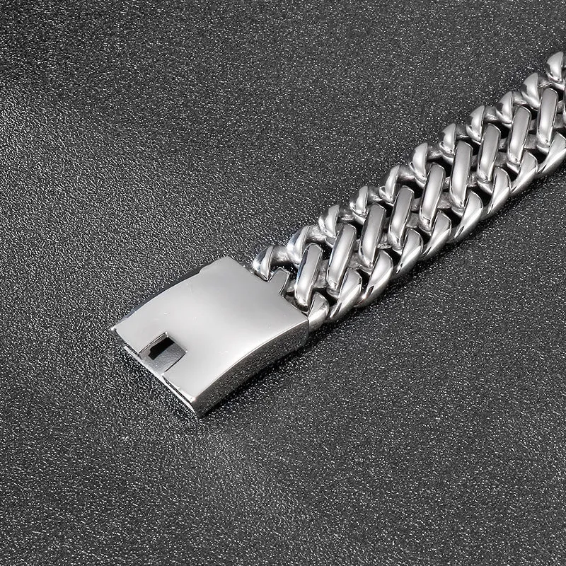 Men's Titanium Steel Bracelet - Trendy Hip-Hop Rock Style