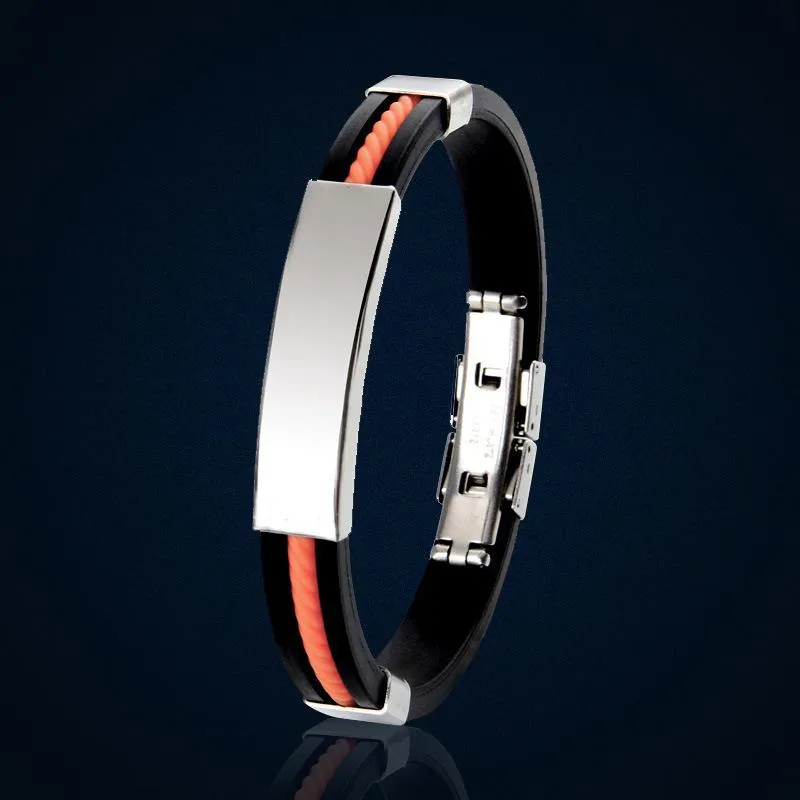 Men's Titanium Steel Silicone Bracelet 34317069YM