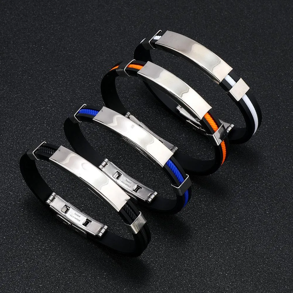 Men's Titanium Steel Silicone Bracelet 34317069YM