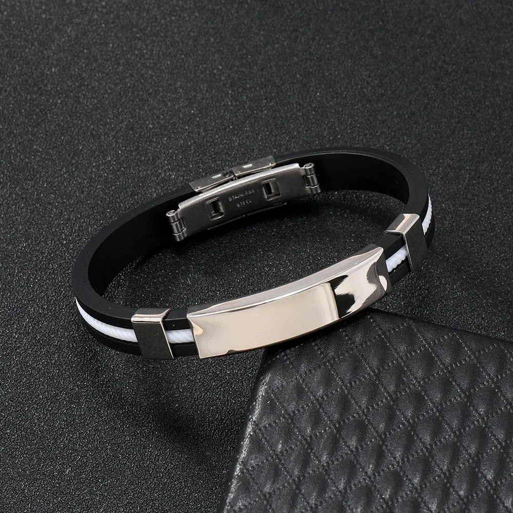 Men's Titanium Steel Silicone Bracelet 34317069YM