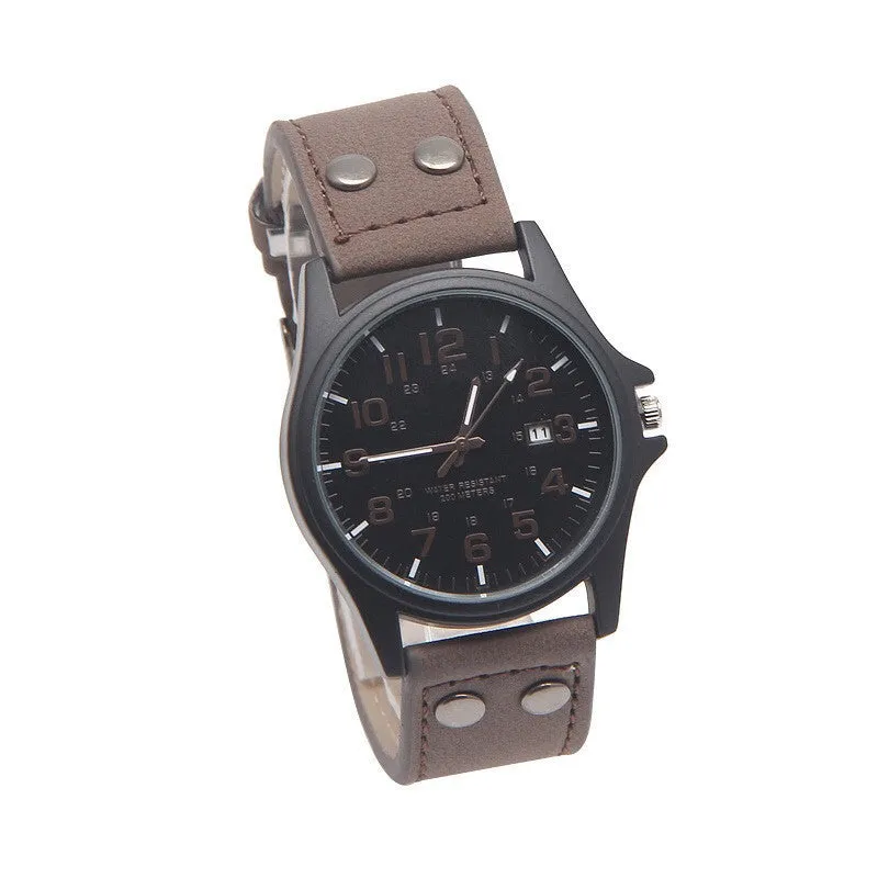 Men's Watch Made of Alloy Belt Quartz Watch Men's Watch Casual Calendar Student Watch