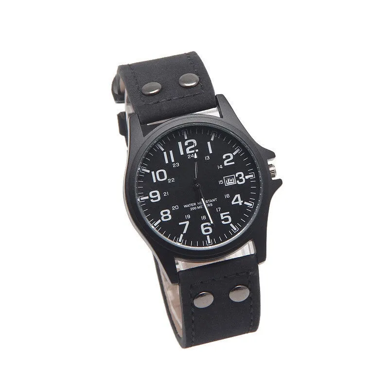 Men's Watch Made of Alloy Belt Quartz Watch Men's Watch Casual Calendar Student Watch